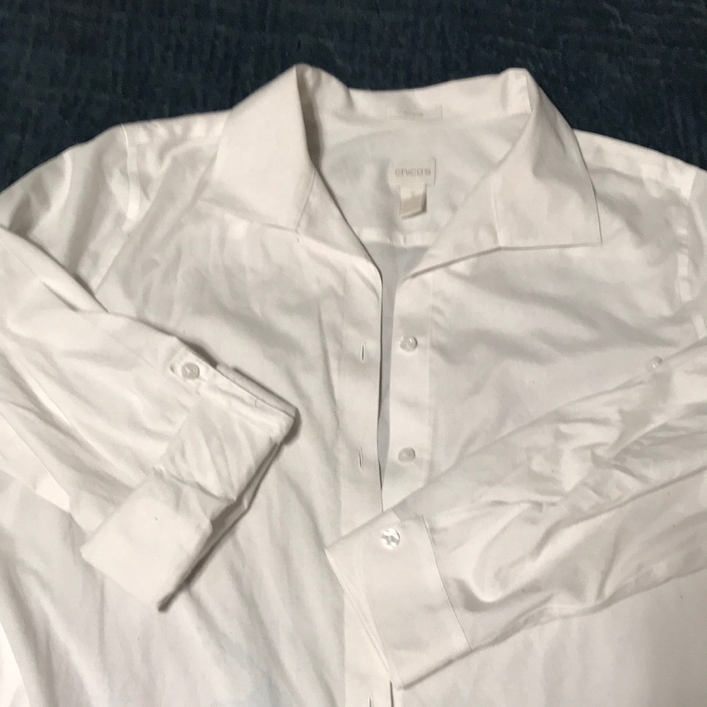 Chico’s basic white blouse in size 3